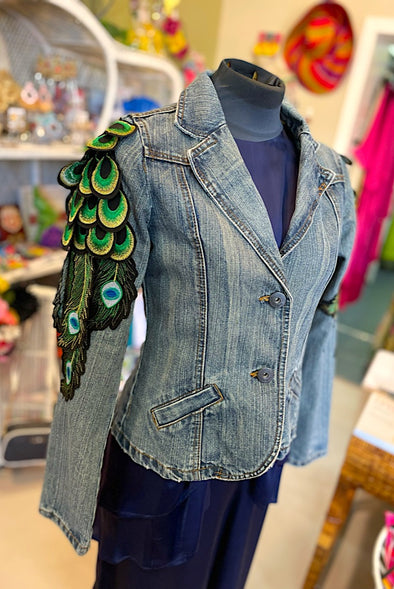 Peacock Sleeved Custom Vintage Jacket