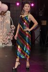 Harry Styles Slinky Dress in Rainbow Sparkles Sequins - SFH Designs Original