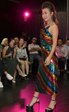 Harry Styles Slinky Dress in Rainbow Sparkles Sequins - SFH Designs Original