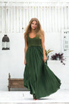 Goddess Dress Maxi in Forest Green - Renee Loves Frances