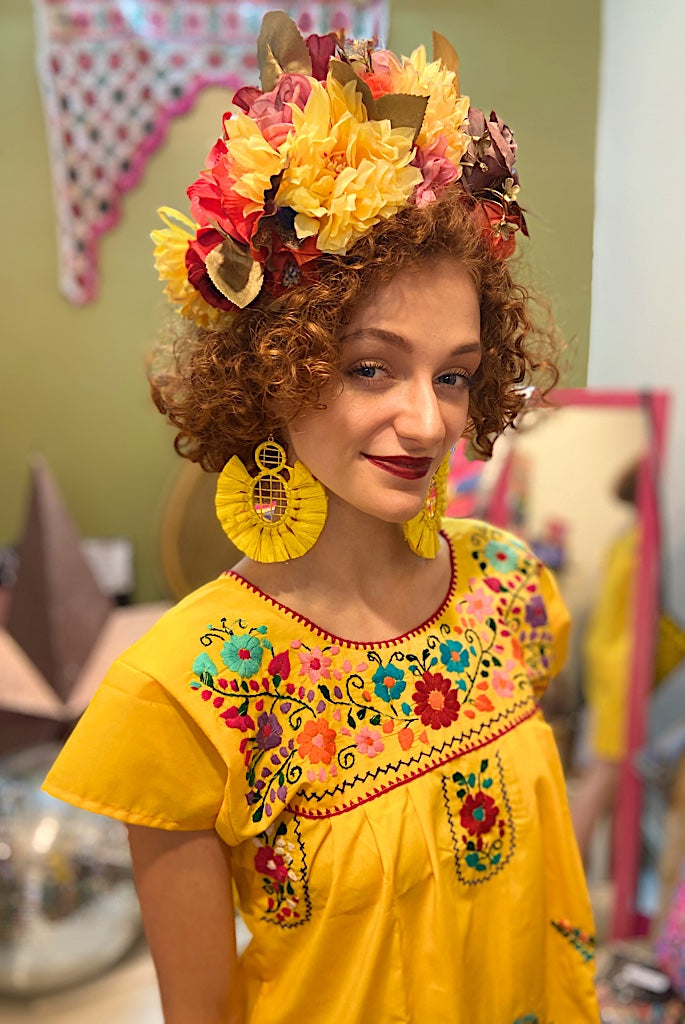 Mexican Bohemian Dress - Yellow Miss Opulence presented by SFH Designs Mexican Bohemian Dress - Yellow Miss Opulence presented by SFH Designs