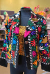 Vintage Floral Silk Embroidered Jacket from Uzbekistan