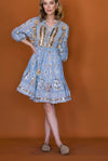 AYANA TUNIC DRESS w Drawstring- BLUE - Annanasa