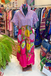 Ankara Shirt Dress - Pink & Blue Stripes