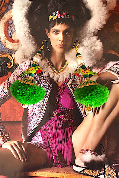 Amazon Parrots - Peruvian Poms Earring Collection