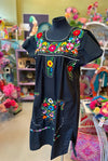 Mexican Bohemian Long Dress - Black