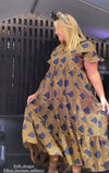 Christina Dress in Ankara Black & Gold - SFH Designs