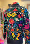 Vintage Floral Silk Embroidered Jacket from Uzbekistan