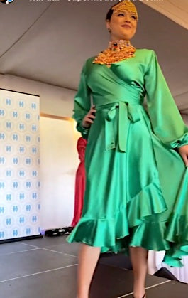 Lara Wrap Frill with Long sleeves in Gorgeous Green - Custom Design by ...