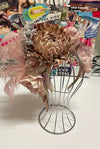 Dusty Pink Floral Headpiece with feathers by Flora Fascinata #218