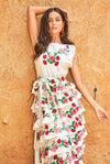 Asymmetrical Frill Dress - Floral Embroidery by Frankie + Dash