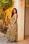 Smocked Maxi Skirt - Tomato Print by Frankie + Dash
