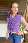 Red Checked Up-cycled Ruffle Shirt - SFH Designs Original