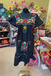 Mexican Bohemian Long Dress - Black