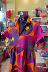 Christina Dress in Ankara Orange Spots- SFH Designs