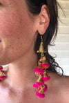 Pom City in Hot Pink - Peruvian Poms Earring Collection