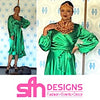 Lara Wrap Frill with Long sleeves in Gorgeous Green - Custom Design by SFH