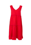 Red Linen Easy Wear Dress