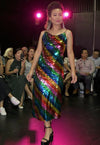 Harry Styles Slinky Dress in Rainbow Sparkles Sequins - SFH Designs Original