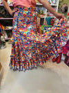 Spanish Flamenco Fiesta Skirt in Colourful Flora