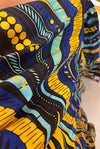 Christina Dress in Ankara Blue & Gold - SFH Designs