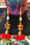 Golden Red Poms - Natural Wonders Earrings Collection