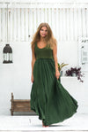 Goddess Dress Maxi in Forest Green - Renee Loves Frances