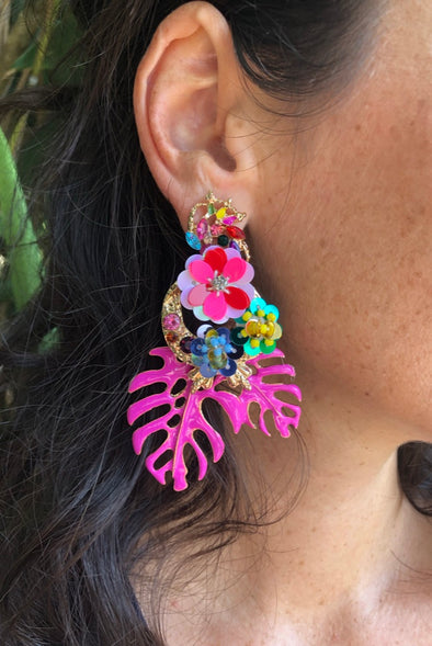 Light Pink Palms Pizzazz Earrings